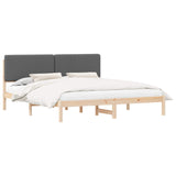 Letto con Testiera Rivestita Grigio scuro 200 x 200 cm