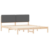 Letto con Testiera Rivestita Grigio scuro 200 x 200 cm