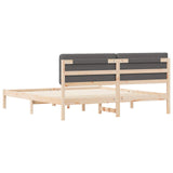 Letto con Testiera Rivestita Grigio scuro 200 x 200 cm