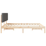 Letto con Testiera Rivestita Grigio scuro 200 x 200 cm