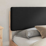 Letto con Testiera Rivestita Nero 200 x 200 cm Pino massello