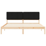 Letto con Testiera Rivestita Nero 200 x 200 cm Pino massello