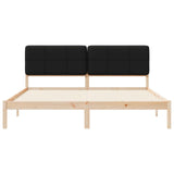 Letto con Testiera Rivestita Nero 200 x 200 cm Pino massello