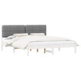 Letto con Testiera Rivestita Grigio chiaro 200 x 200 cm
