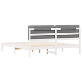 Letto con Testiera Rivestita Grigio chiaro 200 x 200 cm