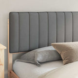 Letto con Testiera Rivestita Grigio chiaro 200 x 200 cm