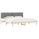 Letto con Testiera Rivestita Grigio chiaro 200 x 200 cm