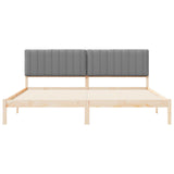 Letto con Testiera Rivestita Grigio chiaro 200 x 200 cm