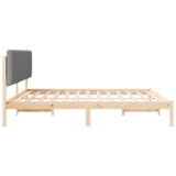 Letto con Testiera Rivestita Grigio chiaro 200 x 200 cm