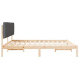 Letto con Testiera Rivestita Grigio scuro 200 x 200 cm
