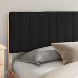 Letto con Testiera Rivestita Nero 200 x 200 cm Pino massello