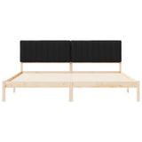Letto con Testiera Rivestita Nero 200 x 200 cm Pino massello