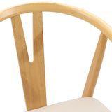 Sedia da pranzo 2 pcs Naturale e chiaro Legno di gomma solido