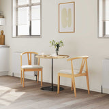 Sedia da pranzo 2 pcs Naturale e chiaro Legno di gomma solido