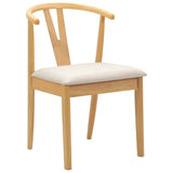 Sedia da pranzo 2 pcs Naturale e chiaro Legno di gomma solido
