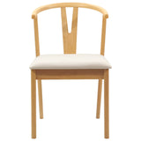 Sedia da pranzo 2 pcs Naturale e chiaro Legno di gomma solido