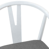Sedia da pranzo 2 pcs Bianco e Grigio Legno di gomma solido