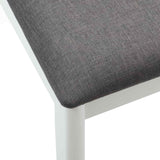 Sedia da pranzo 2 pcs Bianco e Grigio Legno di gomma solido