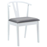 Sedia da pranzo 2 pcs Bianco e Grigio Legno di gomma solido