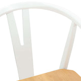 Sedia da pranzo 2 pcs Bianco e Naturale Legno di gomma solido