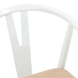 Sedia da pranzo 2 pcs Bianco e marrone Legno di gomma solido