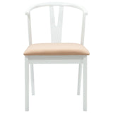 Sedia da pranzo 2 pcs Bianco e marrone Legno di gomma solido
