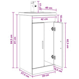 Mobile da bagno con lavabo Grigio Cemento 42 x 40 x 84,5 cm