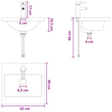 Mobile da bagno con lavabo Grigio Cemento 42 x 40 x 84,5 cm