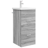 Mobile da bagno con lavabo Sonoma grigio 42 x 40 x 84,5 cm