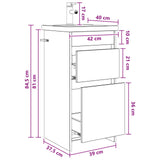 Mobile da bagno con lavabo Rovere Sonoma 42 x 40 x 84,5 cm