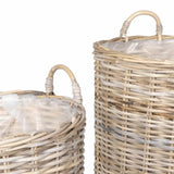 Cestino per piante 2 pz Grigio naturale Rattan Lacak