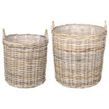 Cestino per piante 2 pz Grigio naturale Rattan Lacak