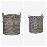Cestino per piante 2 pz Grigio naturale Rattan Lacak