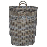 Cestino per piante 2 pz Grigio naturale Rattan Lacak