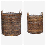 Cestino per piante 2 pz Marrone Naturale Rattan Lacak