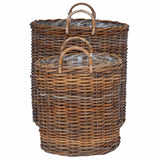 Cestino per piante 2 pz Marrone Naturale Rattan Lacak