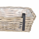 Cestino Appendibile per Piante 2 pz Grigio naturale Rattan Kubu