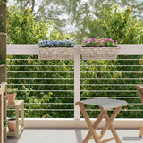 Cestino Appendibile per Piante 2 pz Grigio naturale Rattan Kubu