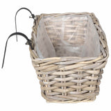 Cestino Appendibile per Piante 2 pz Grigio naturale Rattan Kubu