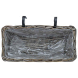 Cestino Appendibile per Piante 2 pz Grigio naturale Rattan Kubu