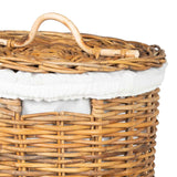 Cesto per la biancheria con coperchio 2 pcs Marrone Naturale