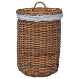 Cesto per la biancheria con coperchio 2 pcs Marrone Naturale
