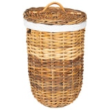 Cesto per la biancheria con coperchio 2 pcs Marrone Naturale