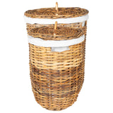 Cesto per la biancheria con coperchio 2 pcs Marrone Naturale