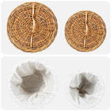 Cesto per la biancheria con coperchio 2 pcs Marrone Naturale