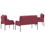 Set divani 3 pcs Rosso Vino 115 x 56 x 80 cm Legno compensato