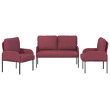 Set divani 3 pcs Rosso Vino 115 x 56 x 80 cm Legno compensato