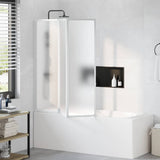 Schermo da Bagno Glassato 132 x 140 cm Alluminio & Pannello PP