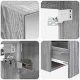 Set di Armadi da Bagno 4 pcs Sonoma grigio 100 x 14,5 x 70 cm