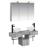 Set di Armadi da Bagno 4 pcs Sonoma grigio 100 x 14,5 x 70 cm